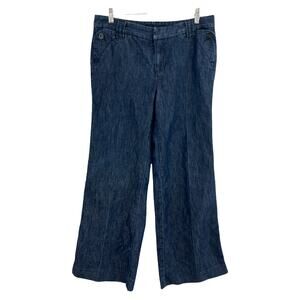 Calvin Klein Jeans (12) 34x31 Regular Wide Leg Jeans Blue Dark Wash Mid Rise